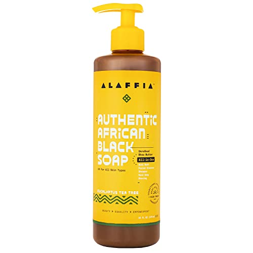 Alaffia Authentic African Black Soap Body Wash - Detoxifying Cleanser, Moisturizing - 16 fl oz