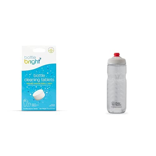 BOTTLE BRIGHT Reusable Water Bottle - Cleaning Tablets for Stainless Steel & Mugs - 20oz