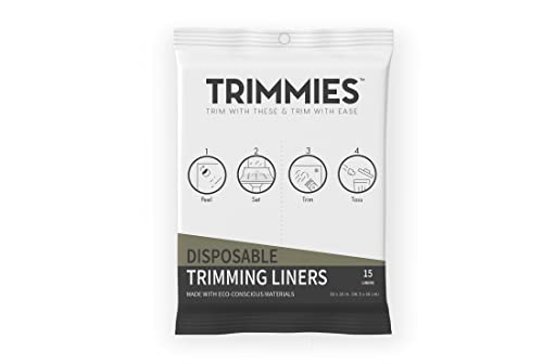 Trimmies Beard Bib - Non-Stick, Oxo-Biodegradable, 15 Liners for Easy Grooming - 38x26 in.