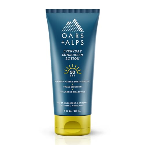 Oars + Alps SPF 50 Sunscreen Lotion - Broad Spectrum Protection, Aloe & Vitamin E - 6 Fl Oz