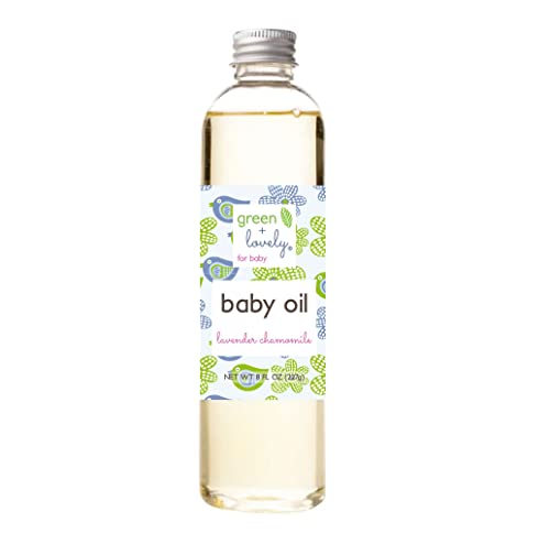 Green + Lovely Baby Massage Oil - USDA Certified Organic, Soothes Diaper Rash & Eczema - 8 Fl Oz