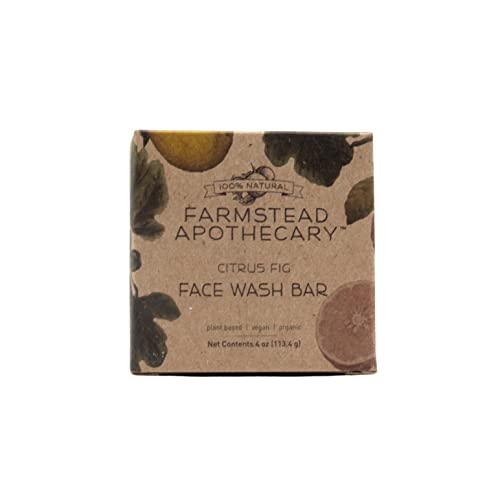 Farmstead Apothecary Face Wash Bar - Balances Skin, Organic Jojoba, Plastic Free - 4oz