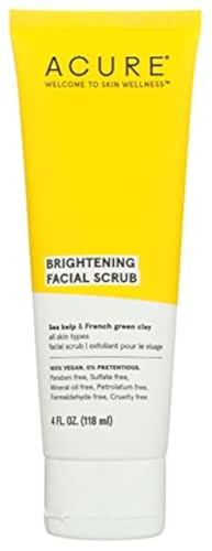 Acure Brightening Face Scrub - Sulfate-Free, Vegan, Refreshes All Skin Types - 4 Fl Oz