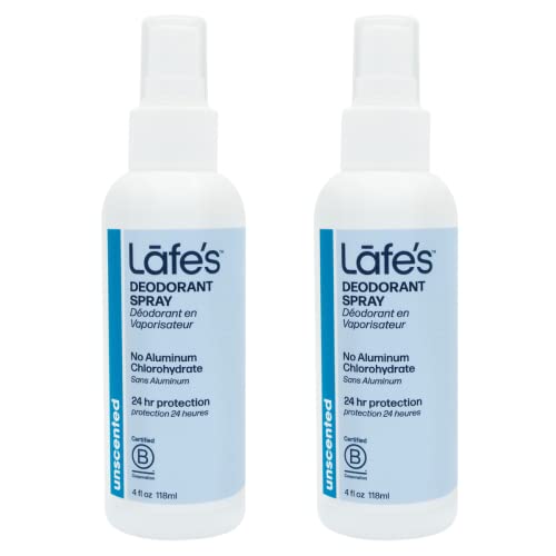 Lafe's Natural Deodorant Spray - 24-Hour Protection, Vegan & Paraben-Free - 4oz, 2 Pack