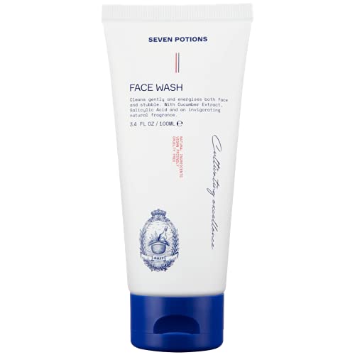 SEVEN POTIONS Face Wash for Men - Hydrating Cleanser, Natural Ingredients - 3.4 FL OZ