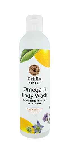 Griffin Remedy Body Wash - Moisturizing Omega-3 & MSM, Vegan, Grapefruit Scent - 8 fl oz