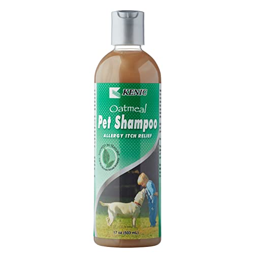 Kenic Oatmeal Pet Shampoo - Soothes Itchy Skin, Nourishes Coat, Soap & Paraben Free - 16oz