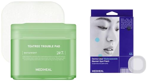 Mediheal Face Toner Pads - Soothing Tea Tree Formula for Sensitive Skin, 44 Count