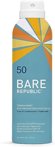 Bare Republic Sunscreen Spray SPF 50 - Water Resistant, Vitamin E & Berry Extracts - 6 Fl Oz, 2 Pack