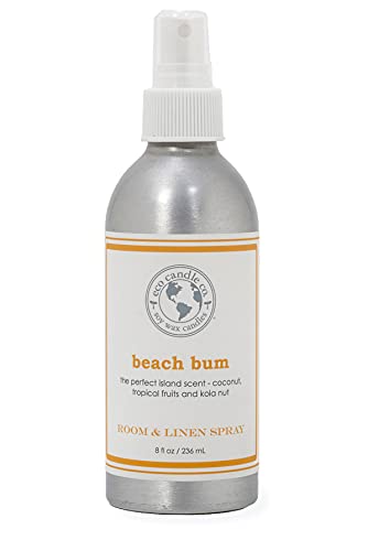 Eco Candle Co. Room & Linen Spray - Freshens with Tropical Coconut & Kola Nut, 8 oz Recycled Bottle