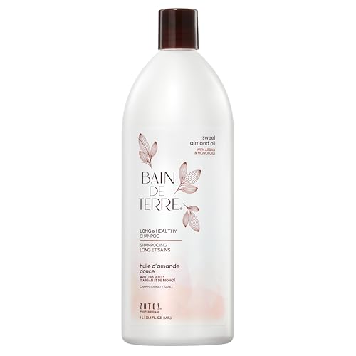 Bain de Terre Sweet Almond Oil Shampoo - Strengthens, Hydrates, Color-Safe, Vegan - 33.8 Fl Oz