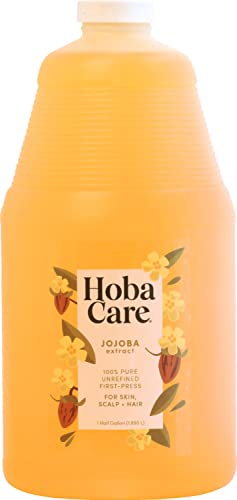 HobaCare Jojoba Oil - 100% Pure Moisturizer for Skin & Hair, Cruelty-Free - 64 fl oz