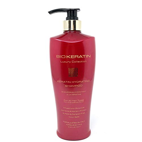 Bio Keratin Luxury Hydrating Shampoo - Botanical Extracts, Sulfate & Paraben Free - 12oz