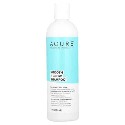 ACURE Smooth + Glow Shampoo - Frizz Control & Shine, Marula Oil & Shea Butter - 12 fl oz