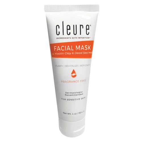 Cleure Mud Mask - Unclogs Pores & Controls Oil, Gentle Kaolin Clay & Shea Butter - 4 oz