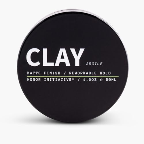 Honor Initiative Hair Clay Pomade - Matte Finish, Lightweight Hold, Natural Ingredients - 1.6oz