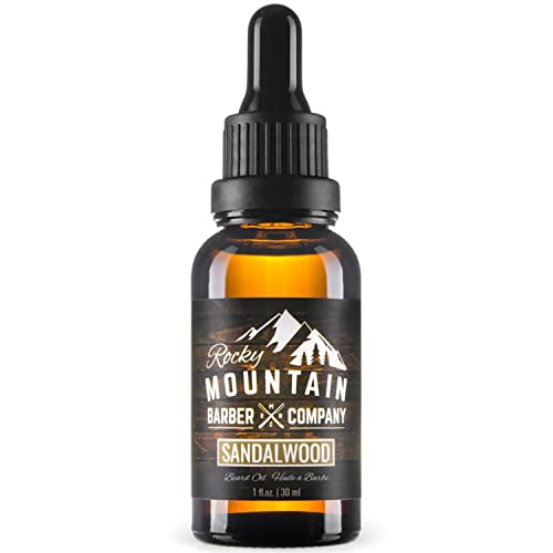 Rocky Mountain Barber Company Sandalwood Beard Oil - Tames, Styles, and Nourishes - 1.0oz