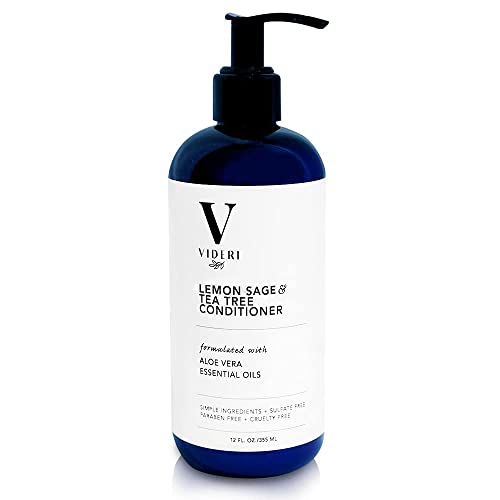 Videri Lemon Sage & Tea Tree Conditioner - Hydrates Dry Hair & Scalp, Vegan - 12 fl oz