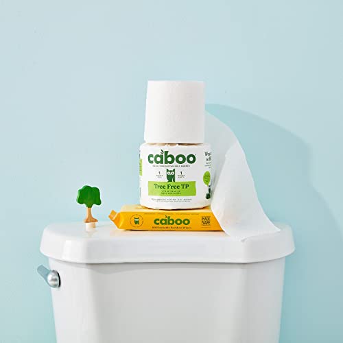 Caboo Personal Cleansing Wipes & Tree-Free Toilet Paper Bundle - Biodegradable, 12 Rolls + 180 Wipes