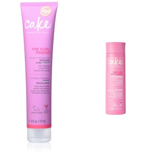 Cake Beauty Curl Friend Cream & The Curl Next Door Conditioner - Moisturizing, Frizz Control - 10oz