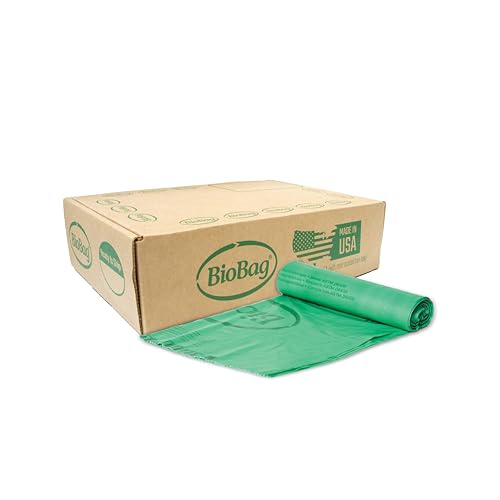 BioBag Compostable Kitchen Trash Bags - 100% Certified, 13 Gallon, 48 Count, USA Made