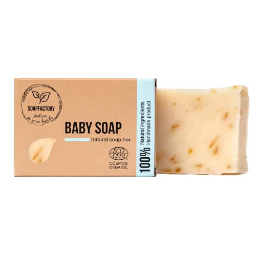 SoapFactory Organic Baby Soap Bar - Nourishing for Sensitive Skin, Vegan, 100% Natural - 3.88oz