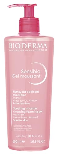 Bioderma Sensibio Foaming Gel - Gently Cleanses & Removes Makeup for Sensitive Skin - 16.9 Fl Oz