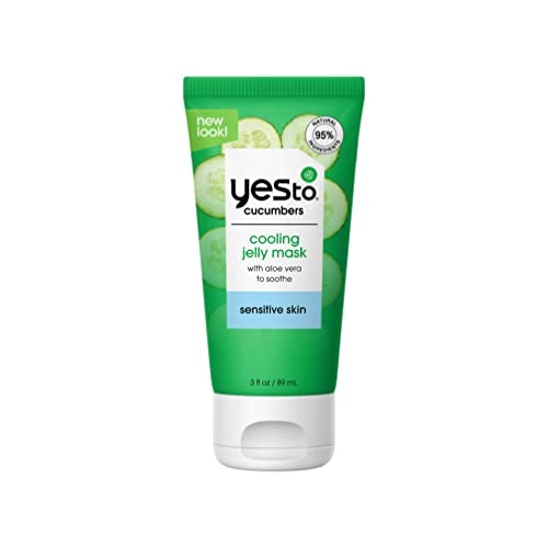 Yes To Cucumber Face Mask - Hydrating Gel for Sensitive Skin with Antioxidants - 3 Fl Oz