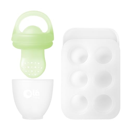 Olababy Silicone Food Feeder & Popsicle Set - Safe Self-Feeding, Easy Clean, 3 Parts