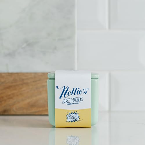 Nellie's Dish Butter - Zero-Waste Dish Soap, Refreshing Light Spruce Scent, 8oz Reusable Container