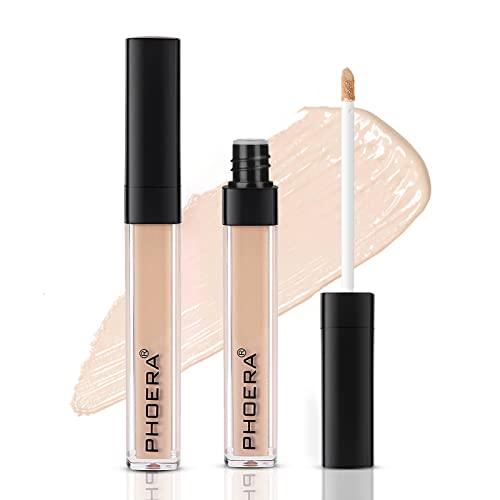 PHOERA Liquid Concealer - Full Coverage for Dark Circles, Waterproof, Vegan - 102# NEUTRAL