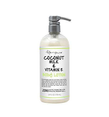 Renpure Coconut Milk & Vitamin E Body Lotion - Hydrating, Cruelty-Free, Plant-Based - 24oz