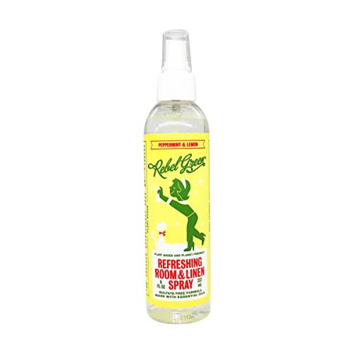 REBEL GREEN Peppermint Lemon Linen Spray - Essential Oil Blend, Cruelty-Free - 8oz