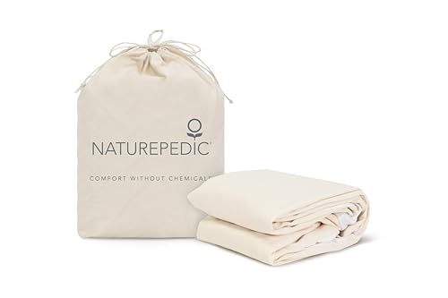 Naturepedic Organic Waterproof Mattress Protector - Non-Toxic, Breathable, Twin 9-16"