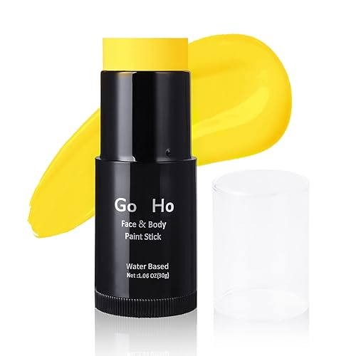 Go Ho Yellow Body Paint Stick - Non-Toxic, Vegan, Water-Based, Easy Apply, 1.06oz