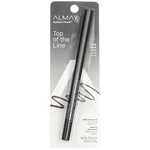 Almay Eyeliner Pencil - Hypoallergenic, Long-Lasting, Full Coverage - Black Pearl, Pack of 3