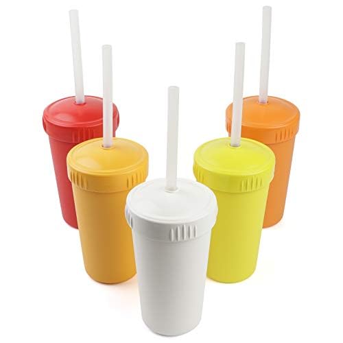 Re-Play Reusable Cup Set - Durable, Dishwasher Safe, Made from Recycled Plastic - 5 Cups, Sunrise