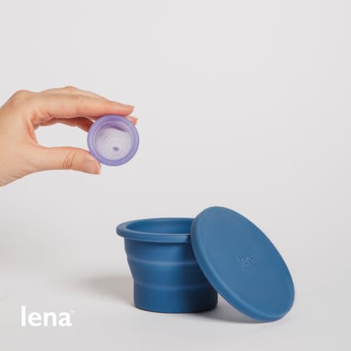 Lena Menstrual Cup Sanitizer - Quick Clean, Travel-Friendly Silicone Case, Light Purple