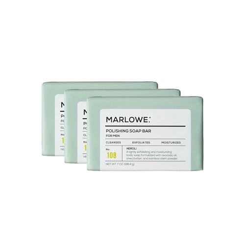 MARLOWE. Polishing Soap Bar - Moisturizing & Exfoliating with Natural Ingredients - 7oz (3 Bars)