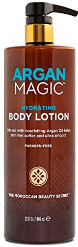 Argan Magic Body Lotion - Nourishes & Restores Moisture, Non-Greasy, Paraben Free - 32 oz