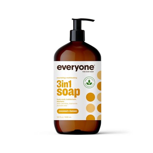 EO Products Everyone 3-in-1 Coconut & Lemon Soap - Gentle for All, Natural Ingredients - 32oz