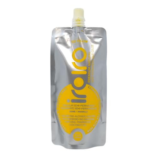 IROIRO Premium Semi-Permanent Hair Dye - Vibrant Color, Nourishing Coconut Oil - 8oz Yellow