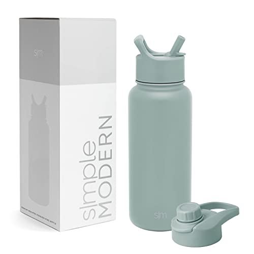 Simple Modern Reusable Water Bottle - Vacuum Insulated, BPA-Free, Leakproof - 32oz Sea Glass Sage