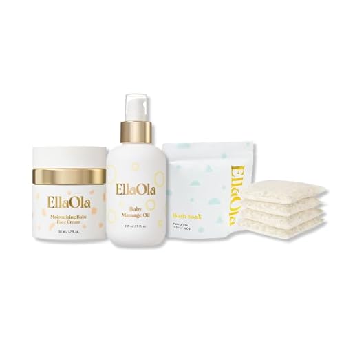 Gentle Baby Skin Care Bundle - Deep Hydration, Organic Ingredients - Face Cream, Massage Oil, Soak