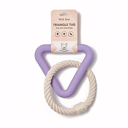 Wild One Triangle Tug Dog Toy - Durable 100% Natural Rubber, Engaging Rope for Play - Lilac