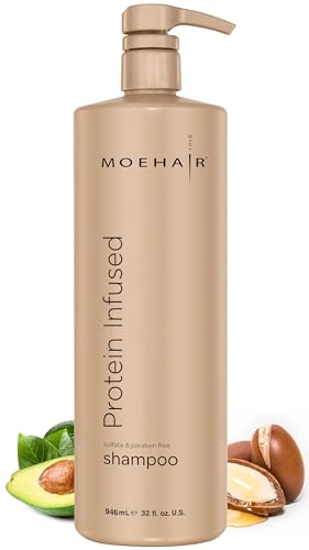 MOEHAIR Protein Infused Shampoo - Anti-Frizz, Moisturizing, Strengthening - 32 Fl Oz