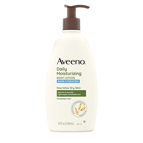 Aveeno Sheer Hydration Body Lotion - 24-Hour Moisture, Nourishing Oat, Fragrance-Free - 18 fl. oz