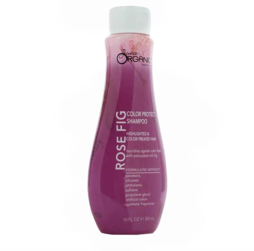 Juice Organics Rose Fig Shampoo - Protects Color Fade, Enhances Shine, Antioxidant Rich - 10 fl oz