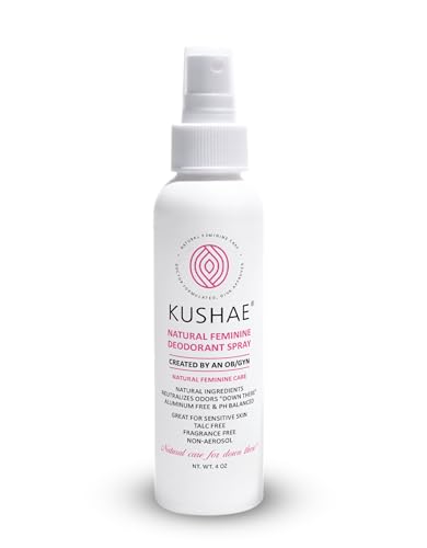 Kushae Feminine Deodorant Spray - Long-Lasting Odor Control, Natural Ingredients - 4oz