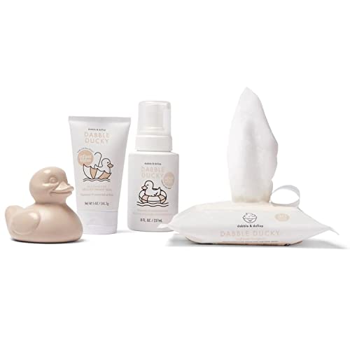 Dabble & Dollop Infant Essentials Kit - Natural, Tear-Free, Vegan, USA-Made - Gift Tote